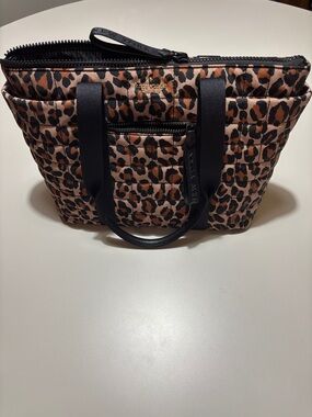 kate spade Quilted Leopard Print Tote in Brown and Black